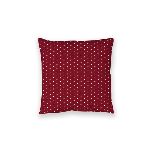 Burgundy Red Spun Polyester Floor Pillow, White Diamonds on Top, Burgundy Red Bottom, 28 x 28 inches