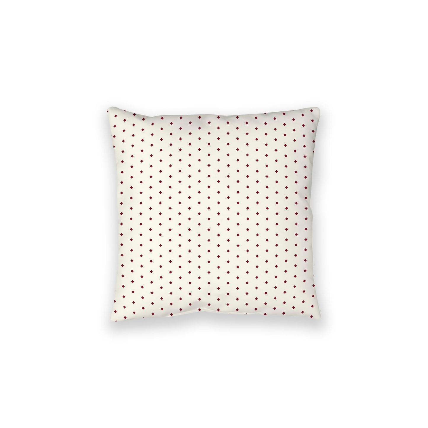 Pale Cream Spun Polyester Floor Pillow, Burgundy Red Diamonds on Top, Pale Cream Bottom, 28 x 28 inches