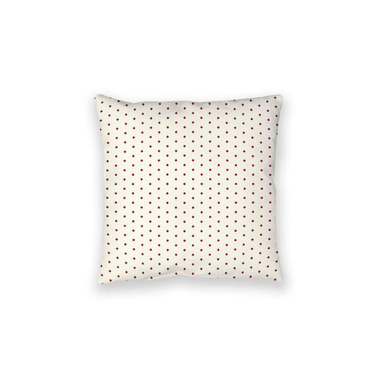 Pale Cream Spun Polyester Floor Pillow, Burgundy Red Diamonds on Top, Pale Cream Bottom, 28 x 28 inches