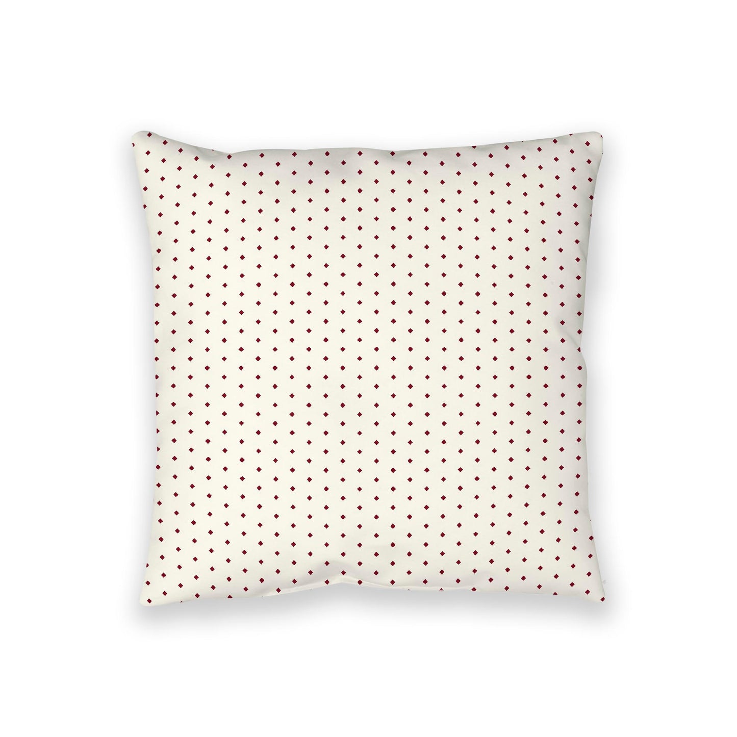 Pale Cream Spun Polyester Floor Pillow, Burgundy Red Diamonds on Top, Pale Cream Bottom, 36 x 36 inches