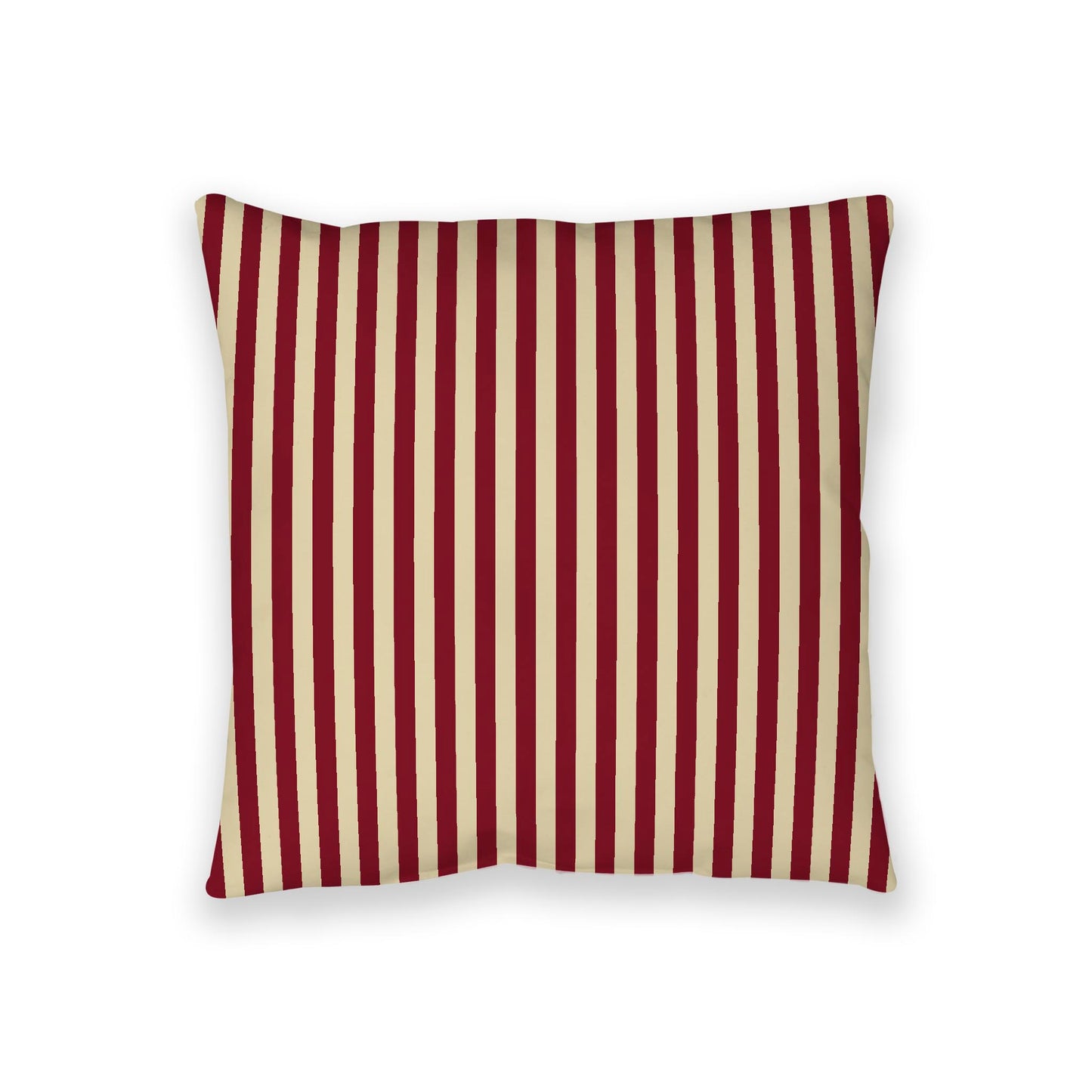 Desert Sand Spun Polyester Floor Pillow, Bold Burgundy Red Bars on Top, Desert Sand Bottom, 36 x 36 inches