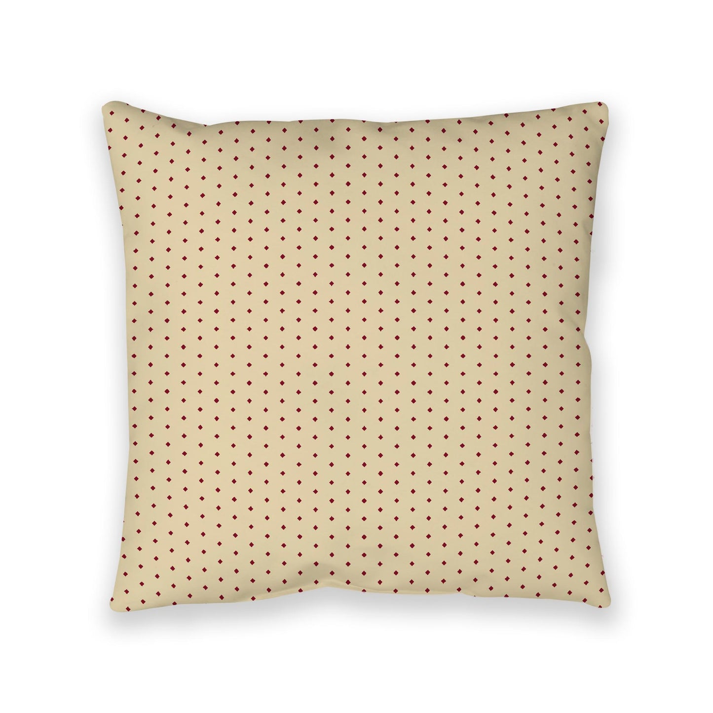 Desert Sand Spun Polyester Floor Pillow, Burgundy Red Diamonds on Top, Desert Sand Bottom, 40 x 40 inches