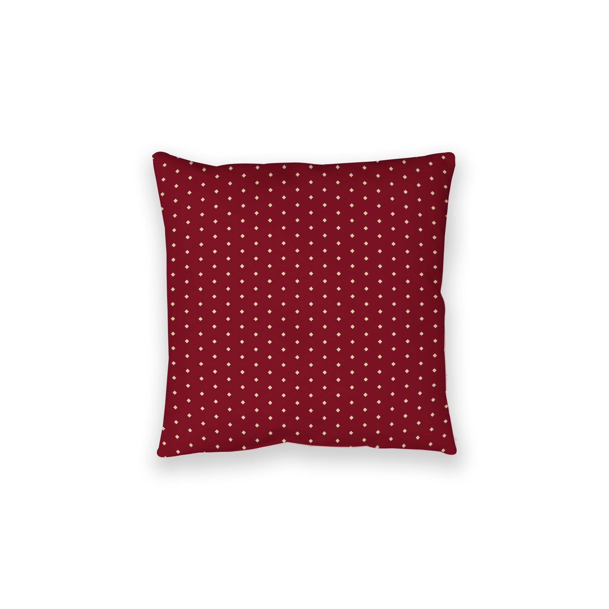 Burgundy Red Spun Polyester Floor Pillow, Desert Sand Diamonds on Top, Burgundy Red Bottom, 28 x 28 inches