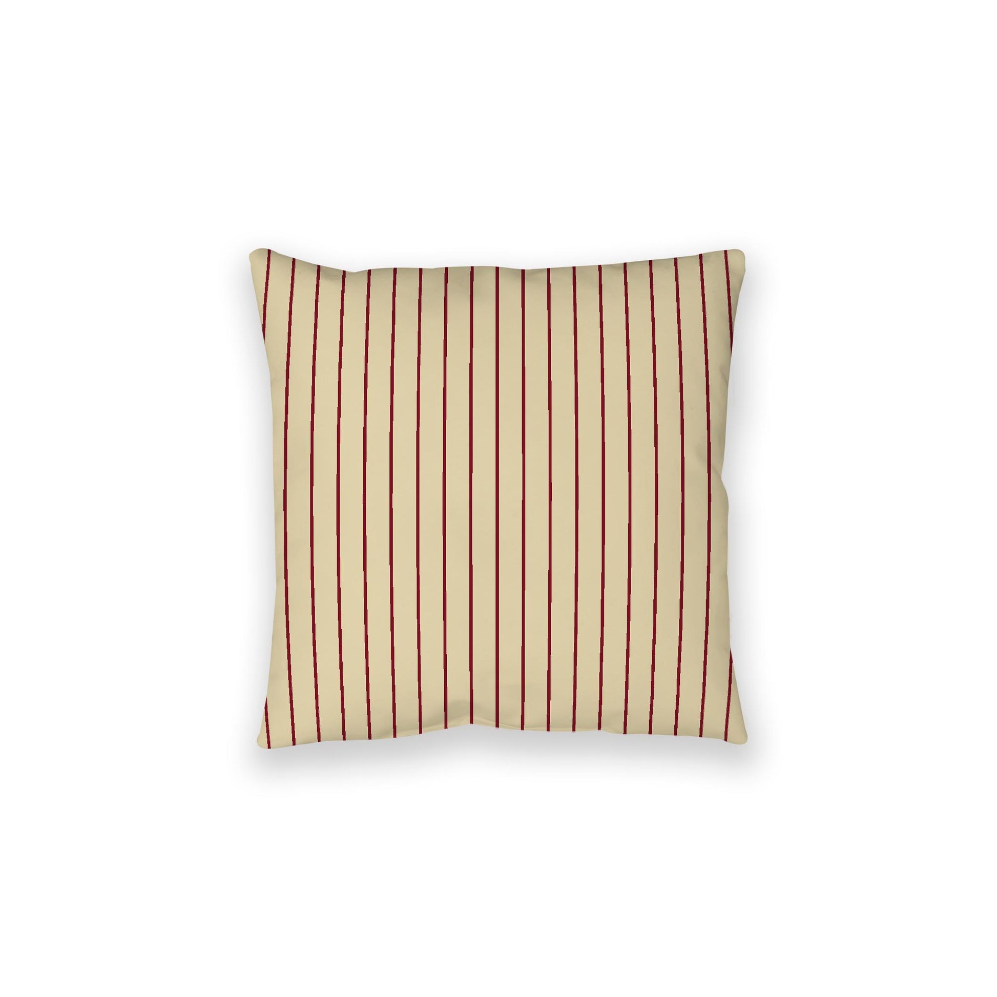 Desert Sand Spun Polyester Floor Pillow, Burgundy Red Stripes on Top, Desert Sand Bottom, 28 x 28 inches