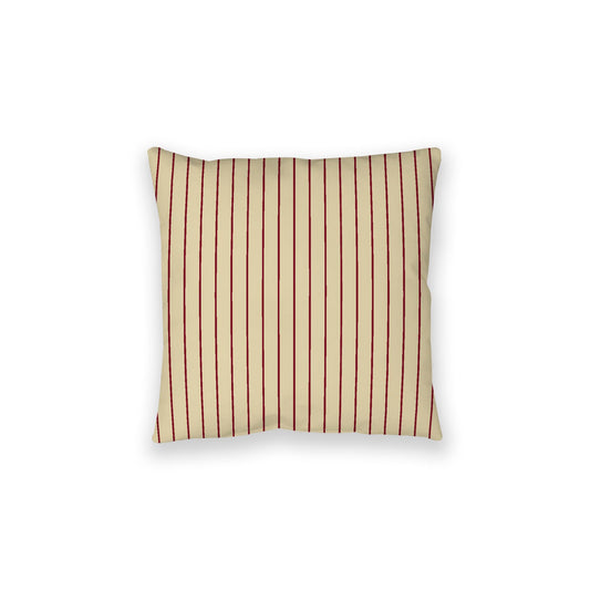 Desert Sand Spun Polyester Floor Pillow, Burgundy Red Stripes on Top, Desert Sand Bottom, 28 x 28 inches