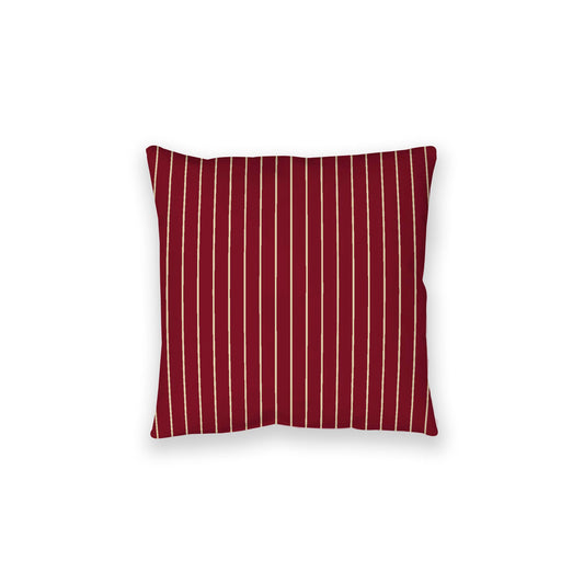 Burgundy Red Spun Polyester Floor Pillow, Desert Sand Stripes on Top, Burgundy Red Bottom, 28 x 28 inches