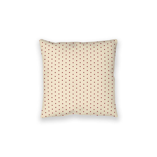 Beige Spun Polyester Floor Pillow, Burgundy Red Diamonds on Top, Beige Bottom, 28 x 28 inches