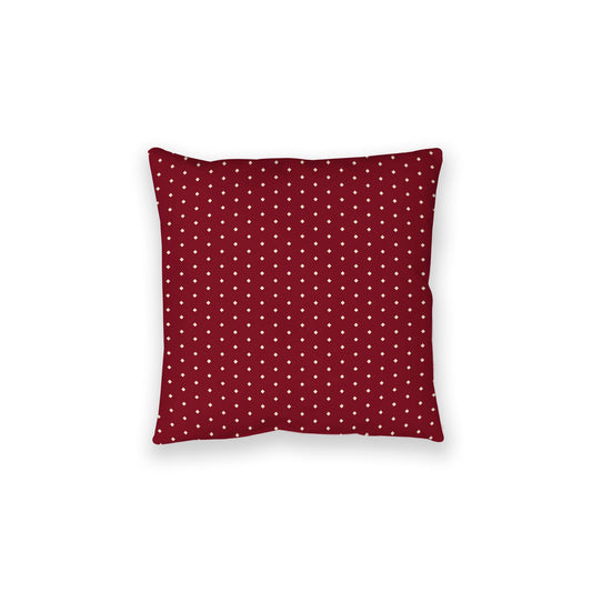 Burgundy Red Spun Polyester Floor Pillow, Beige Diamonds on Top, Burgundy Red Bottom, 28 x 28 inches