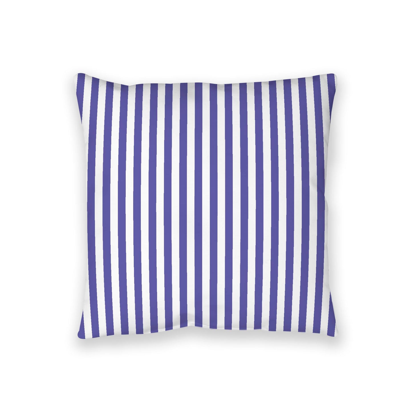 White Spun Polyester Floor Pillow, Bold Purple Bars on Top, White Bottom, 36 x 36 inches