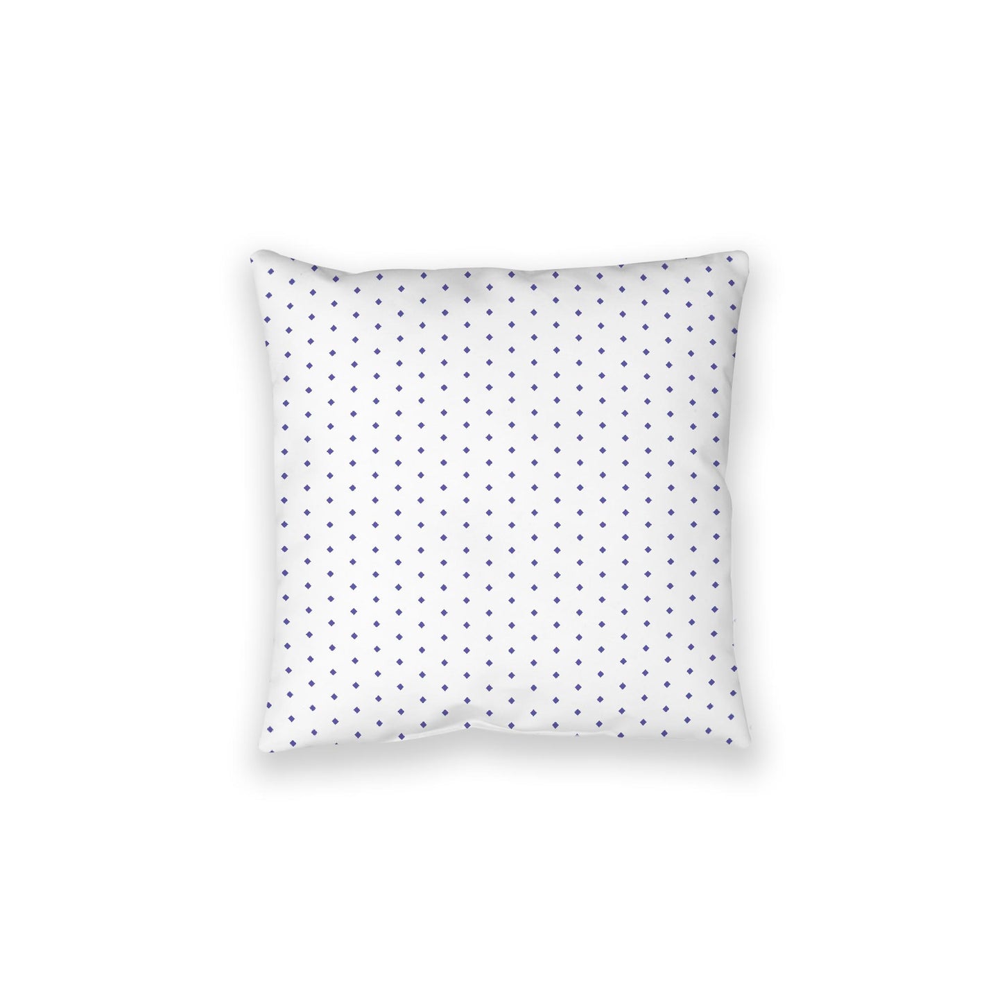 White Spun Polyester Floor Pillow, Purple Diamonds on Top, White Bottom, 28 x 28 inches