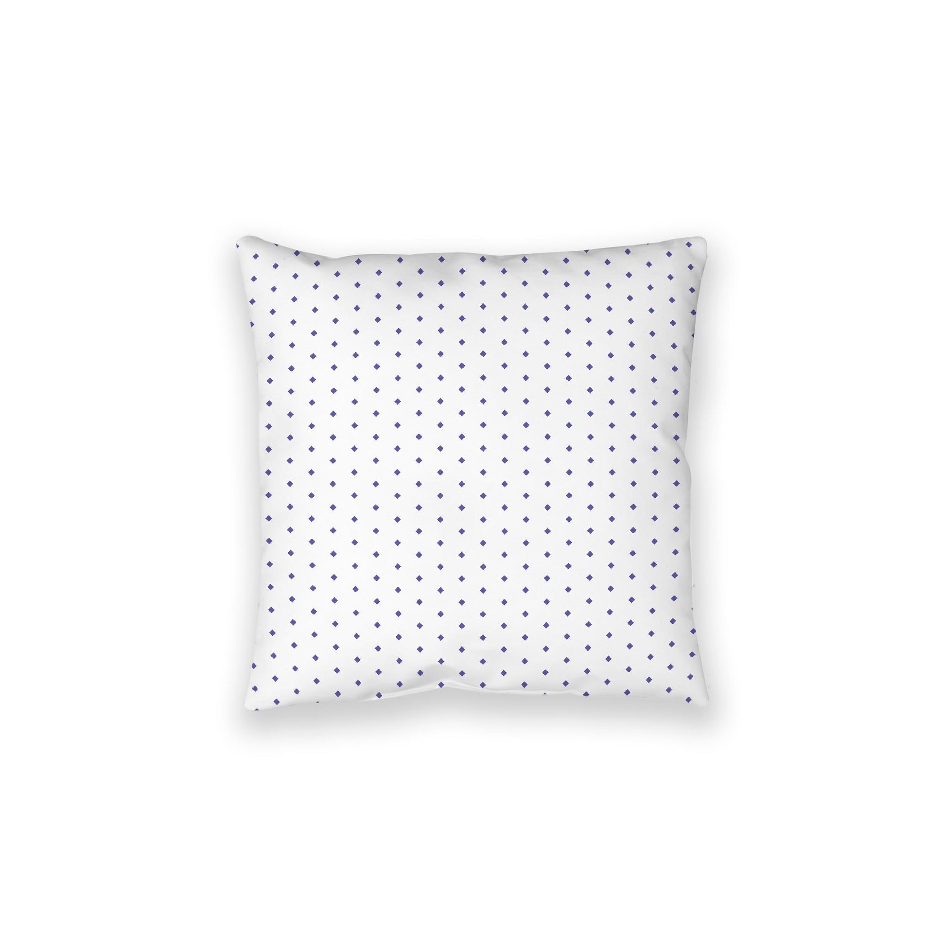 White Spun Polyester Floor Pillow, Purple Diamonds on Top, White Bottom, 28 x 28 inches