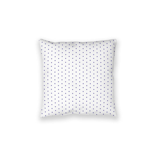 White Spun Polyester Floor Pillow, Purple Diamonds on Top, White Bottom, 28 x 28 inches