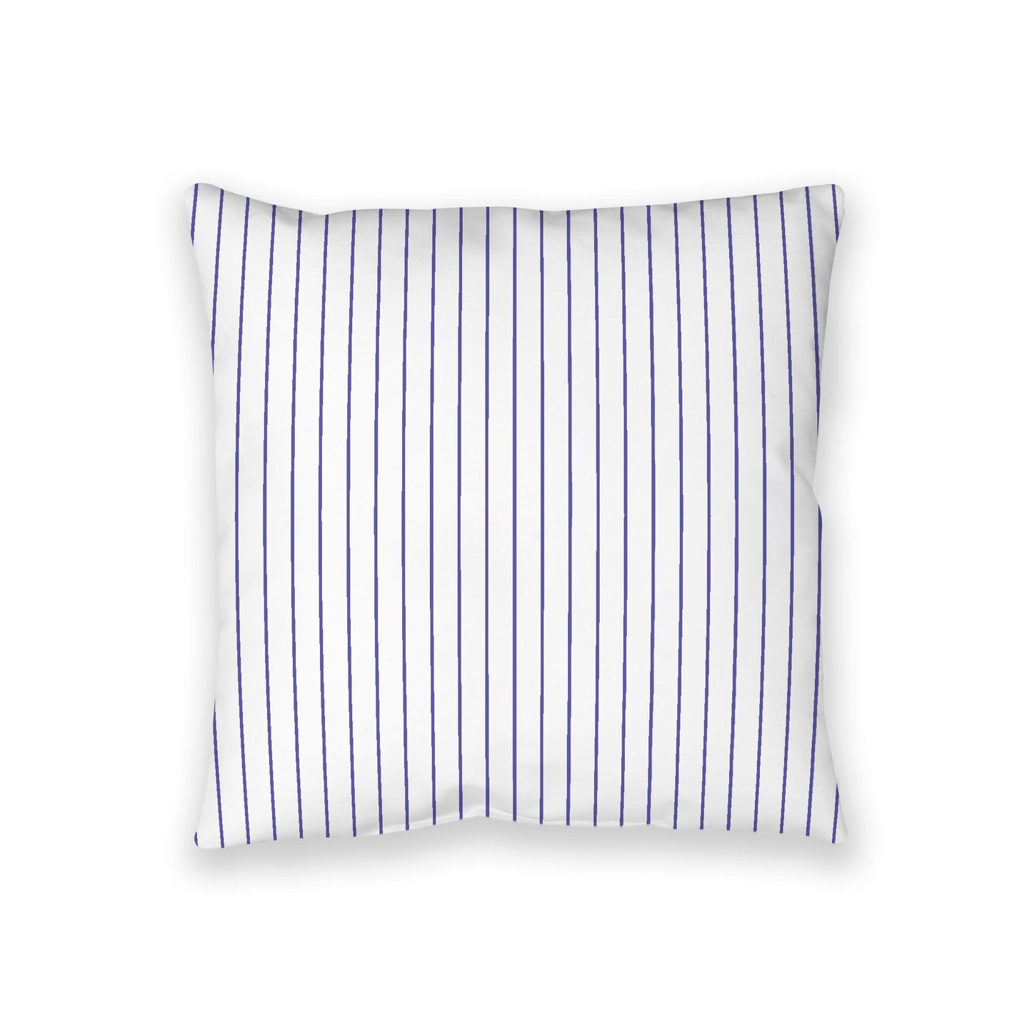 White Spun Polyester Floor Pillow, Purple Stripes on Top, White Bottom, 36 x 36 inches