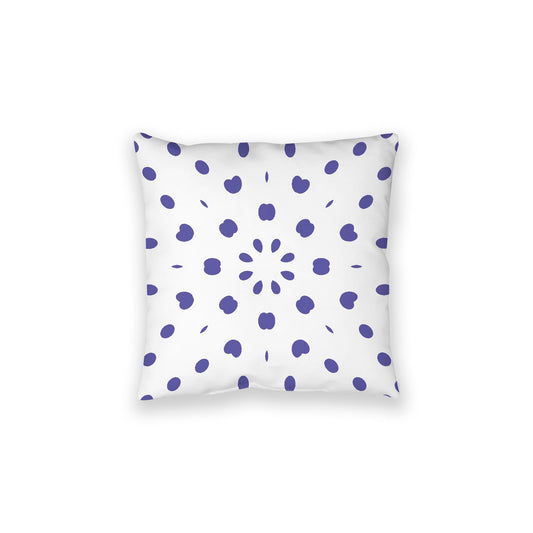 White Spun Polyester Floor Pillow, Purple Burst on Top, White Bottom, 28 x 28 inches