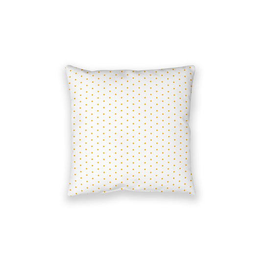 White Spun Polyester Floor Pillow, Yellow-Orange Diamonds on Top, White Bottom, 28 x 28 inches
