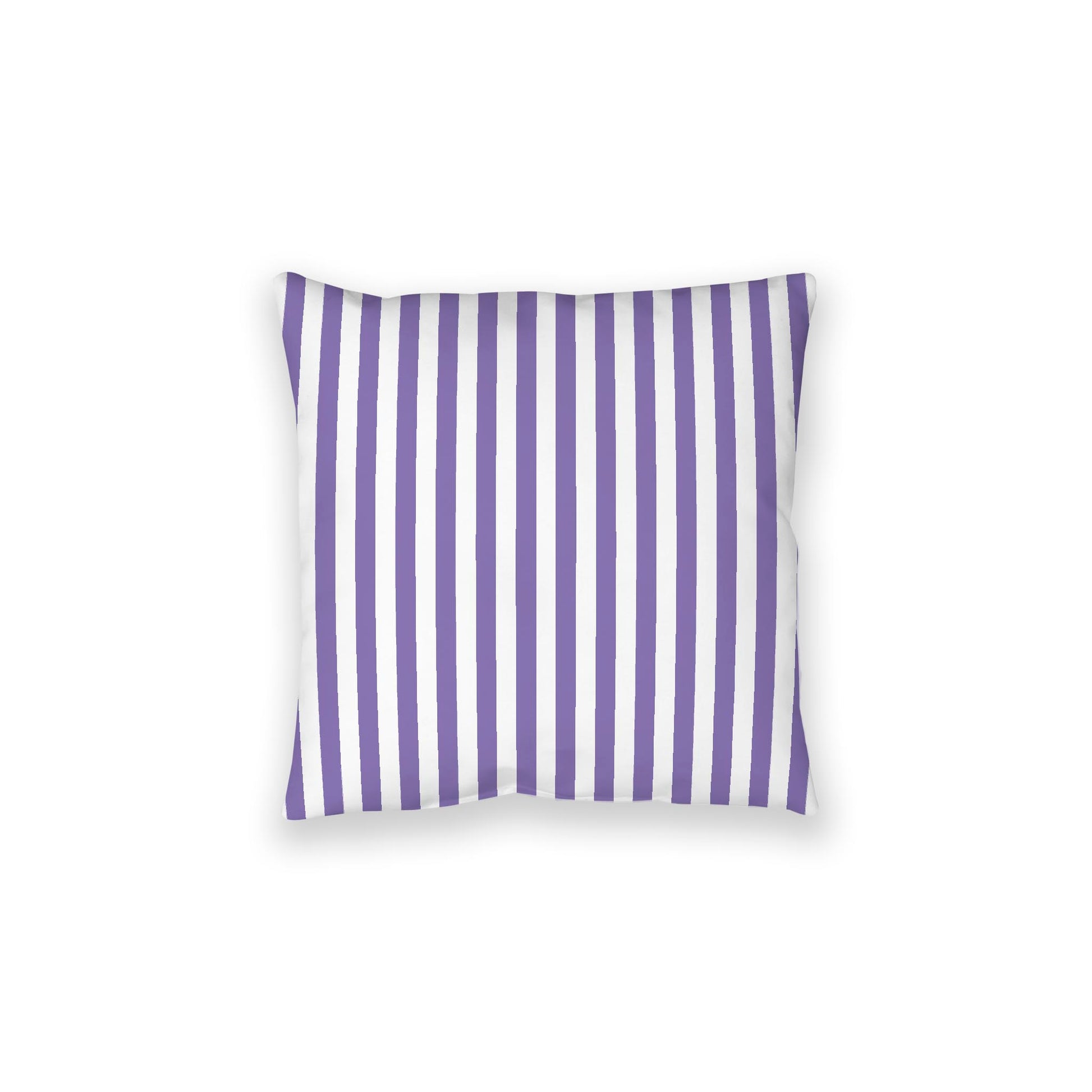 White Spun Polyester Floor Pillow, Bold Purple Bars on Top, White Bottom, 28 x 28 inches