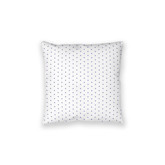 White Spun Polyester Floor Pillow, Purple Diamonds on Top, White Bottom, 28 x 28 inches
