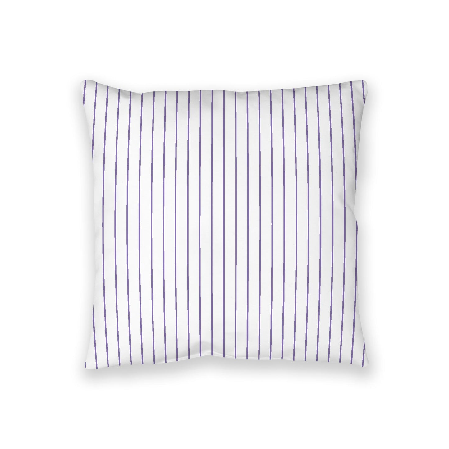 White Spun Polyester Floor Pillow, Purple Stripes on Top, White Bottom, 36 x 36 inches