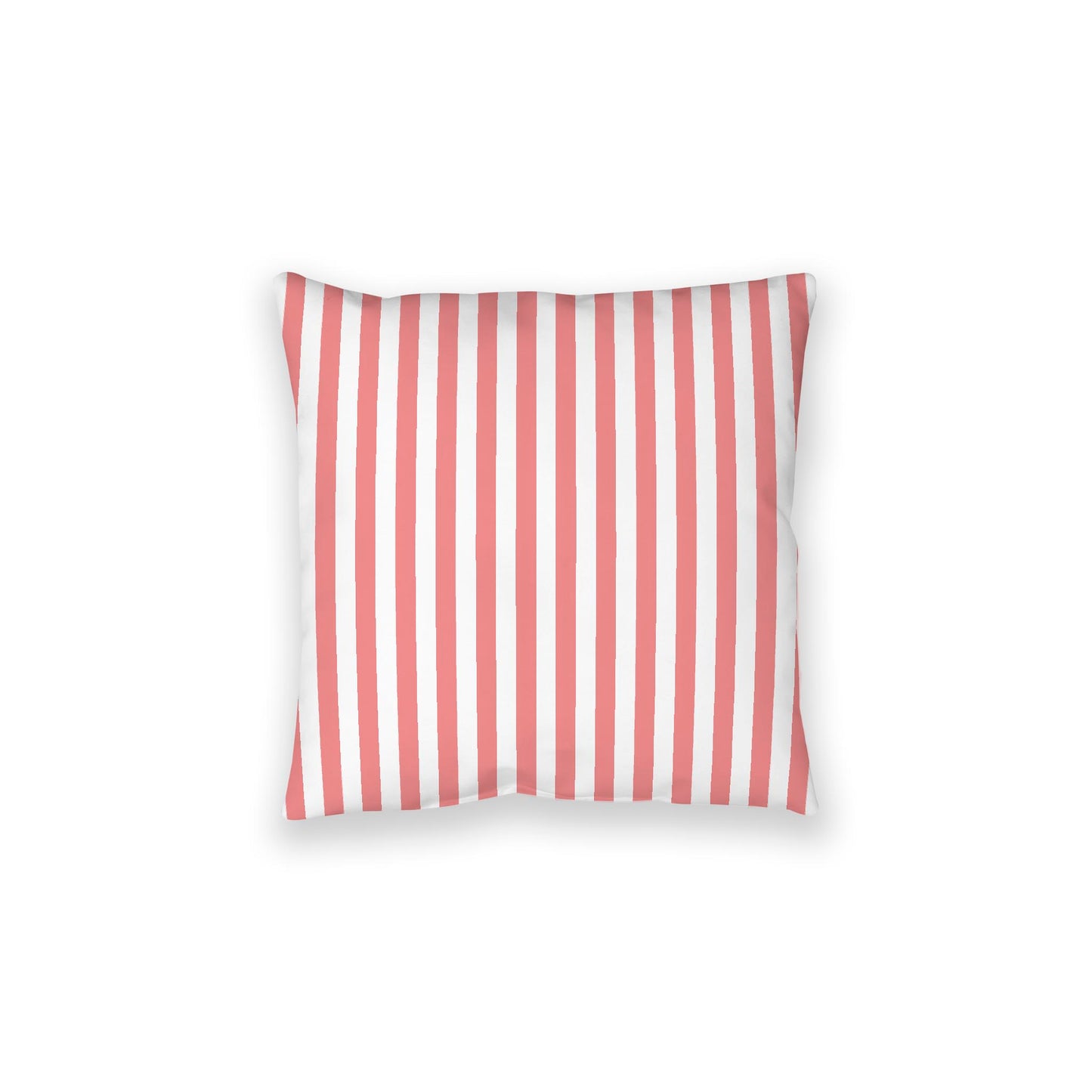 White Spun Polyester Floor Pillow, Bold Pink Bars on Top, White Bottom, 28 x 28 inches