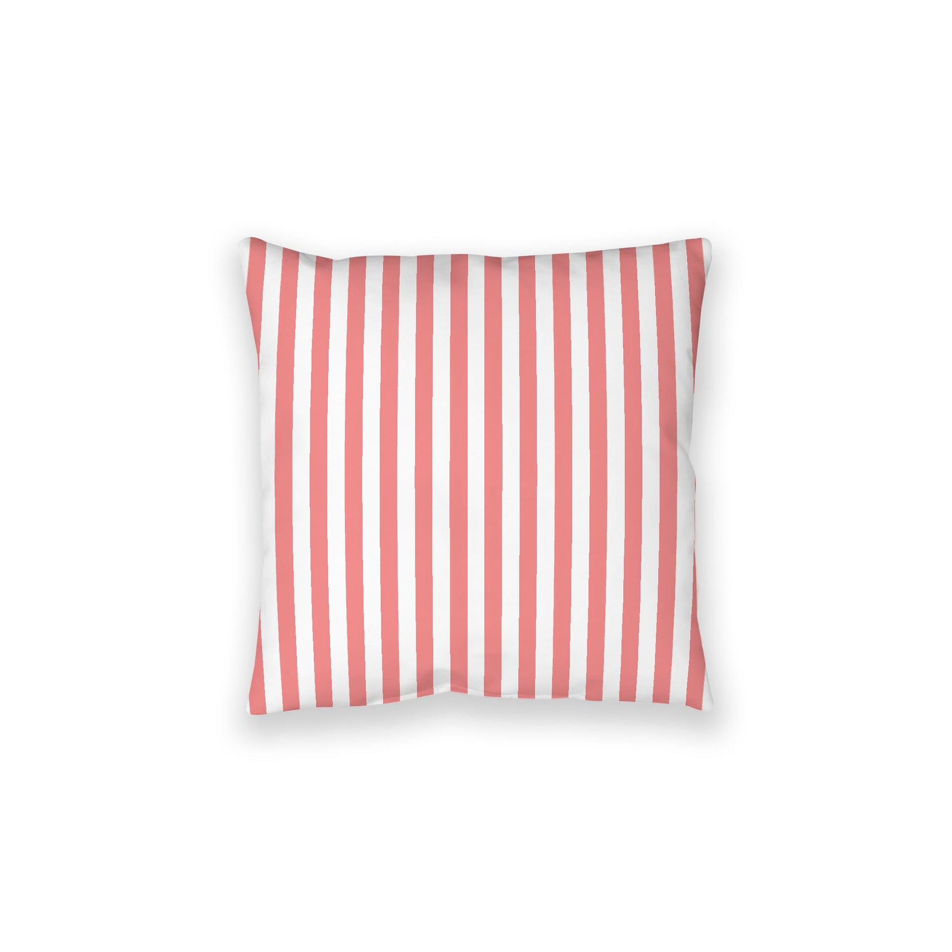White Spun Polyester Floor Pillow, Bold Pink Bars on Top, White Bottom, 28 x 28 inches