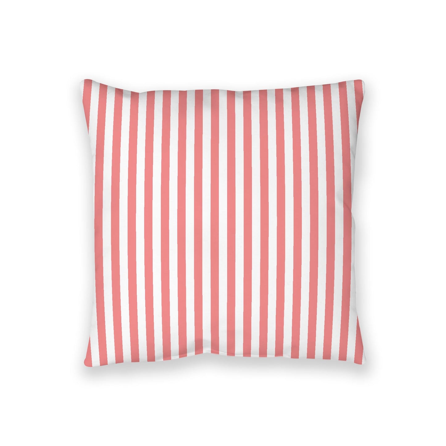 White Spun Polyester Floor Pillow, Bold Pink Bars on Top, White Bottom, 36 x 36 inches