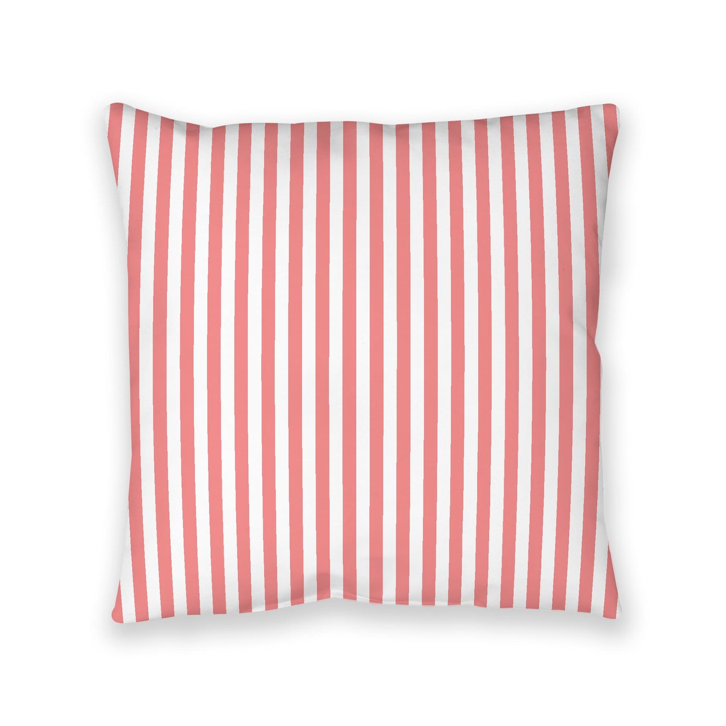 White Spun Polyester Floor Pillow, Bold Pink Bars on Top, White Bottom, 40 x 40 inches