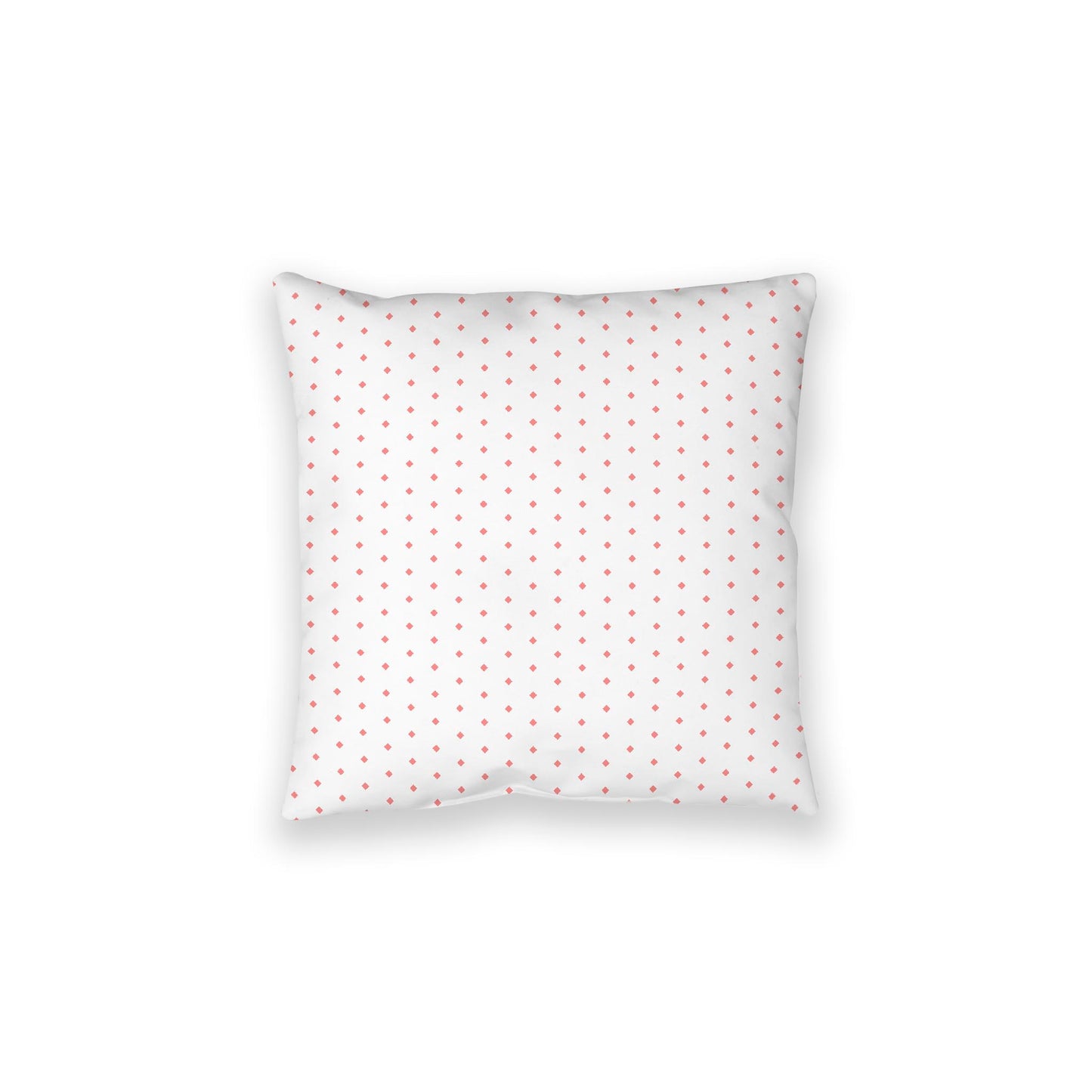 White Spun Polyester Floor Pillow, Pink Diamonds on Top, White Bottom, 28 x 28 inches