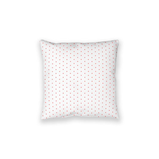 White Spun Polyester Floor Pillow, Pink Diamonds on Top, White Bottom, 28 x 28 inches