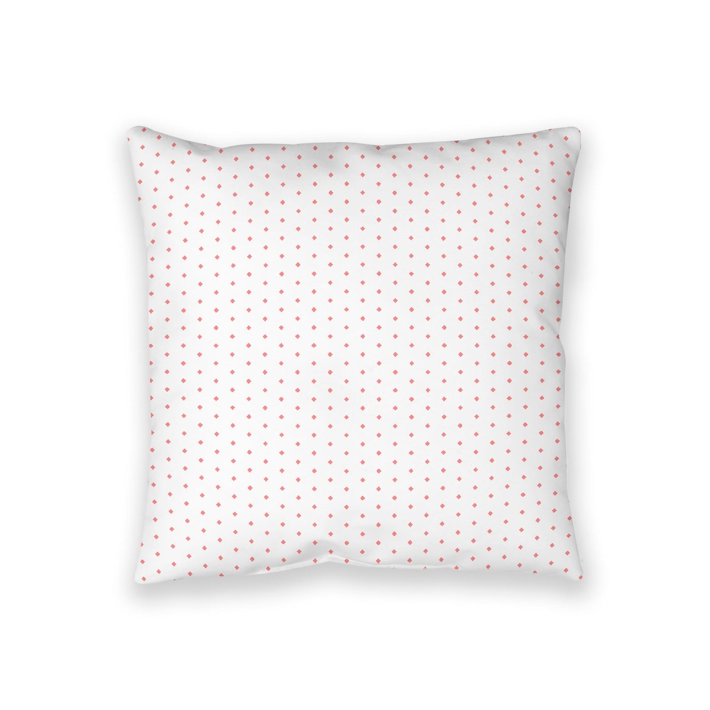White Spun Polyester Floor Pillow, Pink Diamonds on Top, White Bottom, 36 x 36 inches