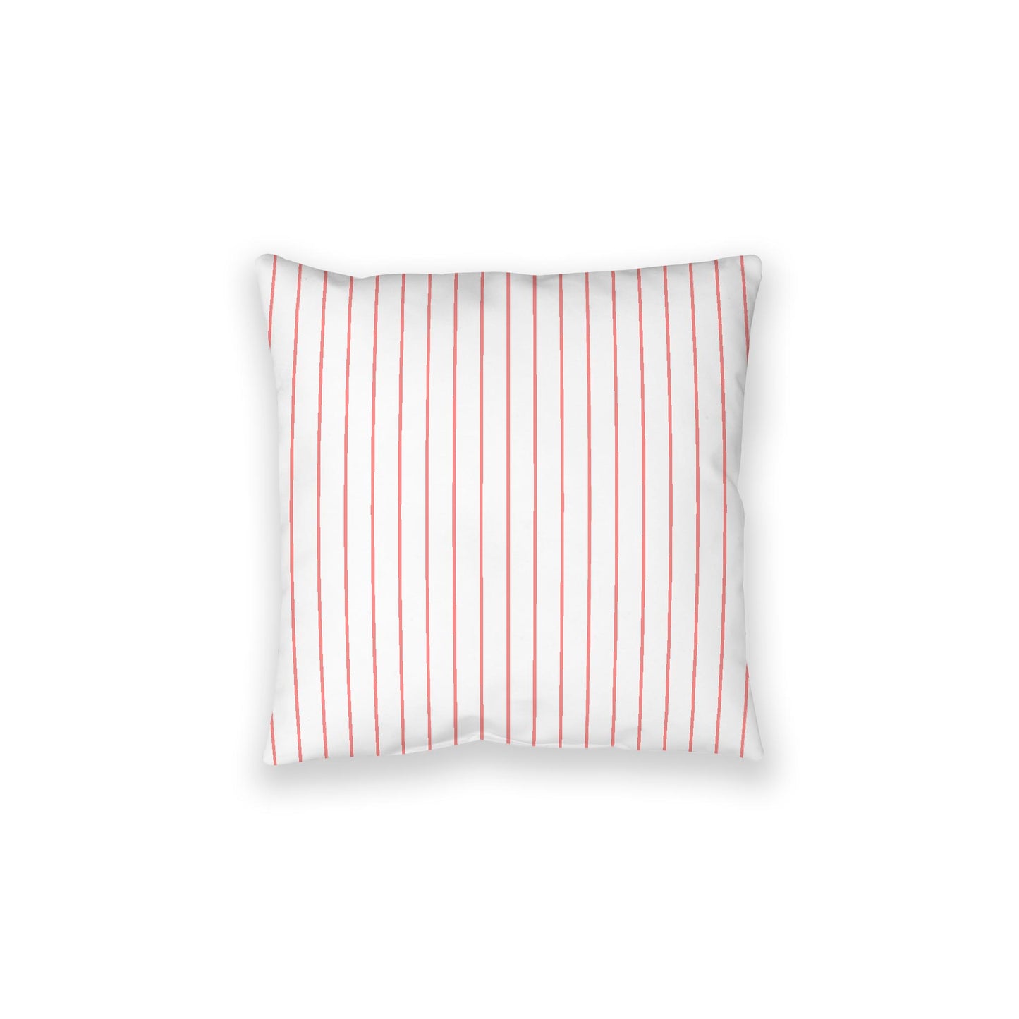 White Spun Polyester Floor Pillow, Pink Stripes on Top, White Bottom, 28 x 28 inches