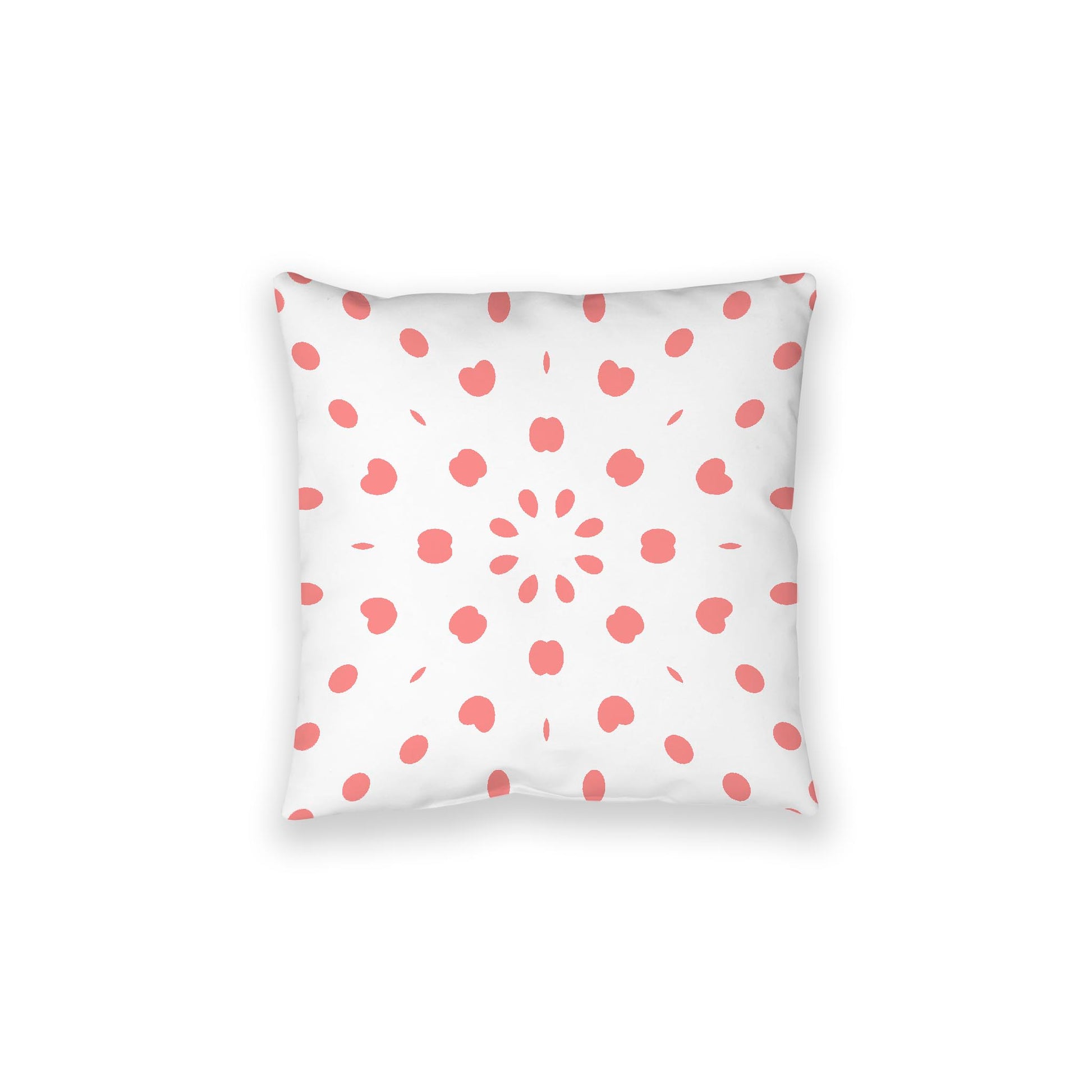 White Spun Polyester Floor Pillow, Pink Burst on Top, White Bottom, 28 x 28 inches