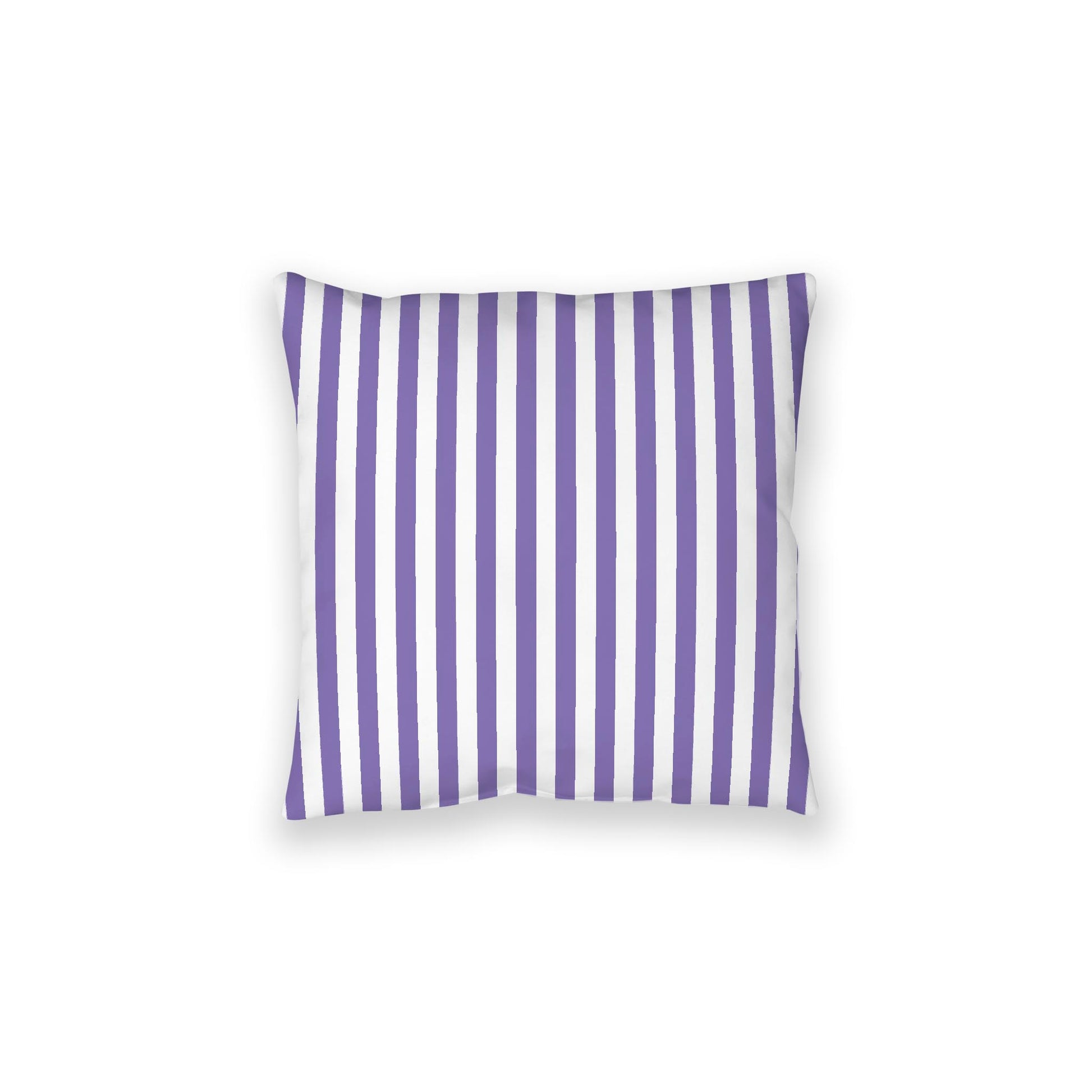 White Spun Polyester Floor Pillow, Bold Purple Bars on Top, White Bottom, 28 x 28 inches