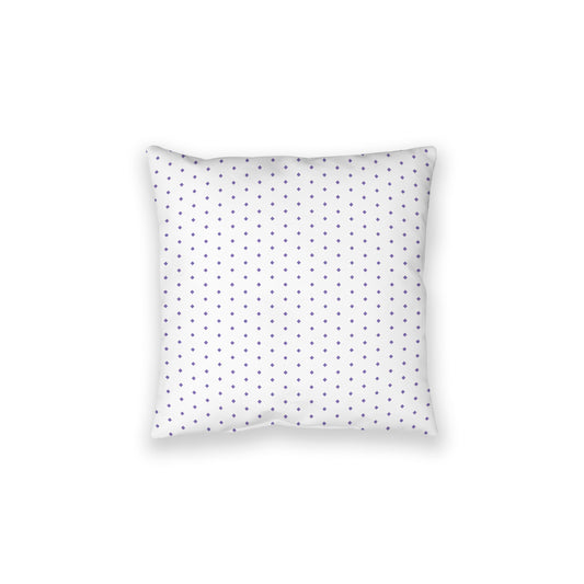 White Spun Polyester Floor Pillow, Purple Diamonds on Top, White Bottom, 28 x 28 inches