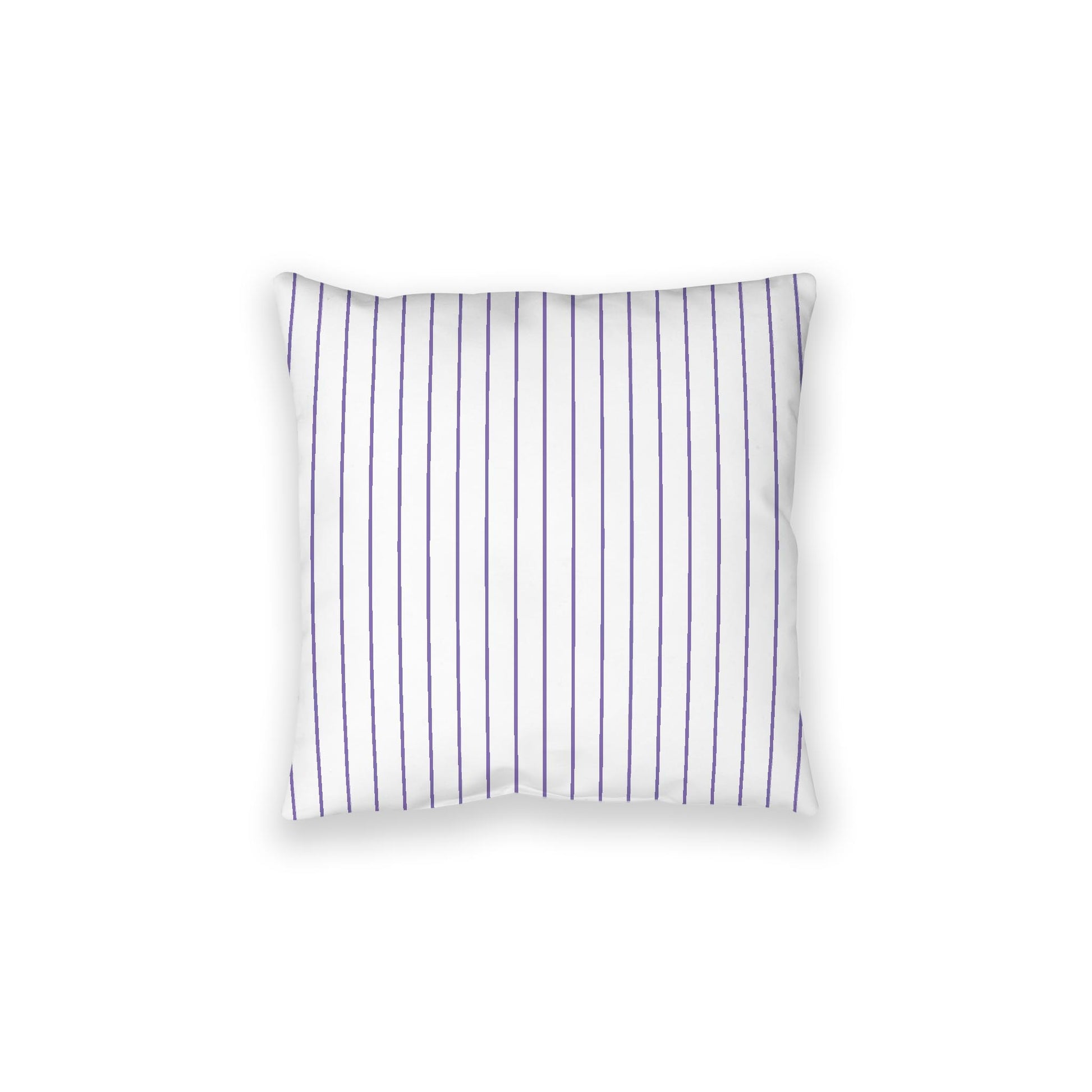 White Spun Polyester Floor Pillow, Purple Stripes on Top, White Bottom, 28 x 28 inches
