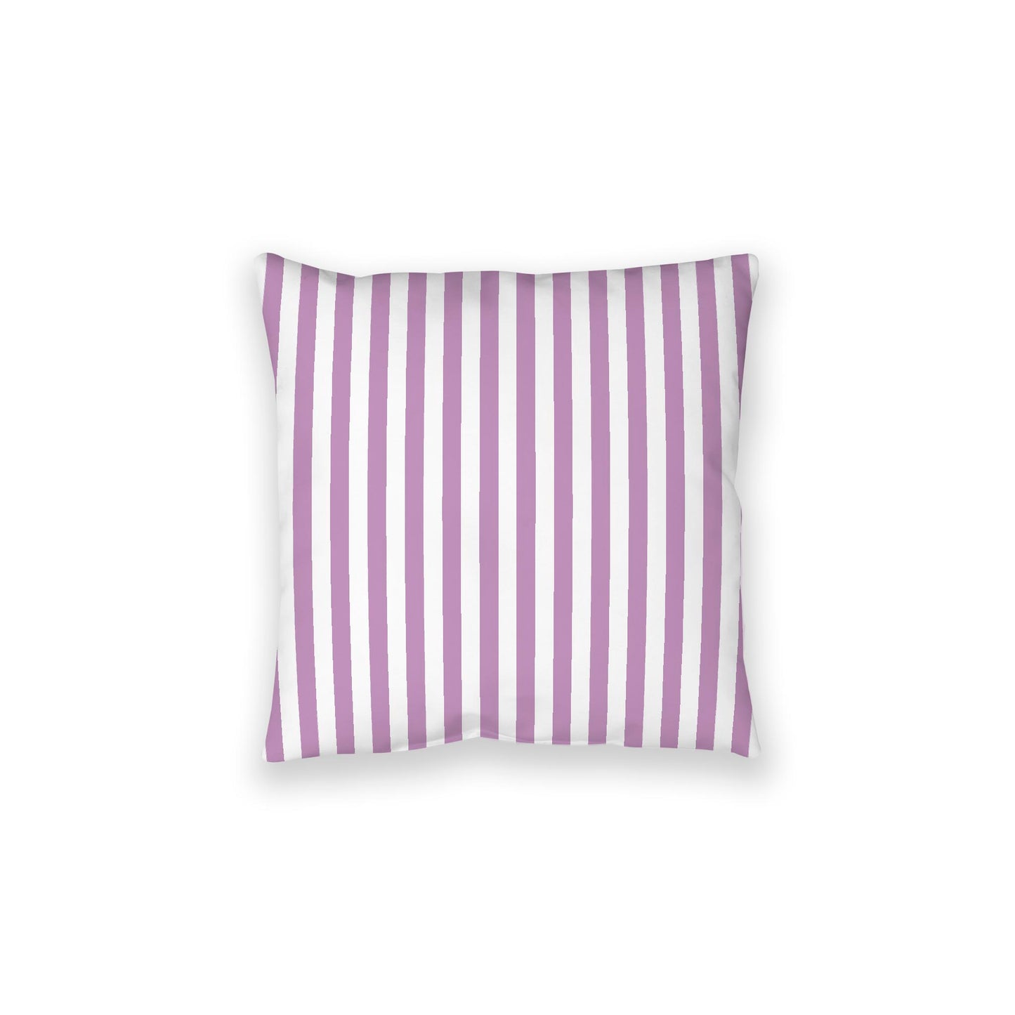 White Spun Polyester Floor Pillow, Bold Mauve Bars on Top, White Bottom, 28 x 28 inches