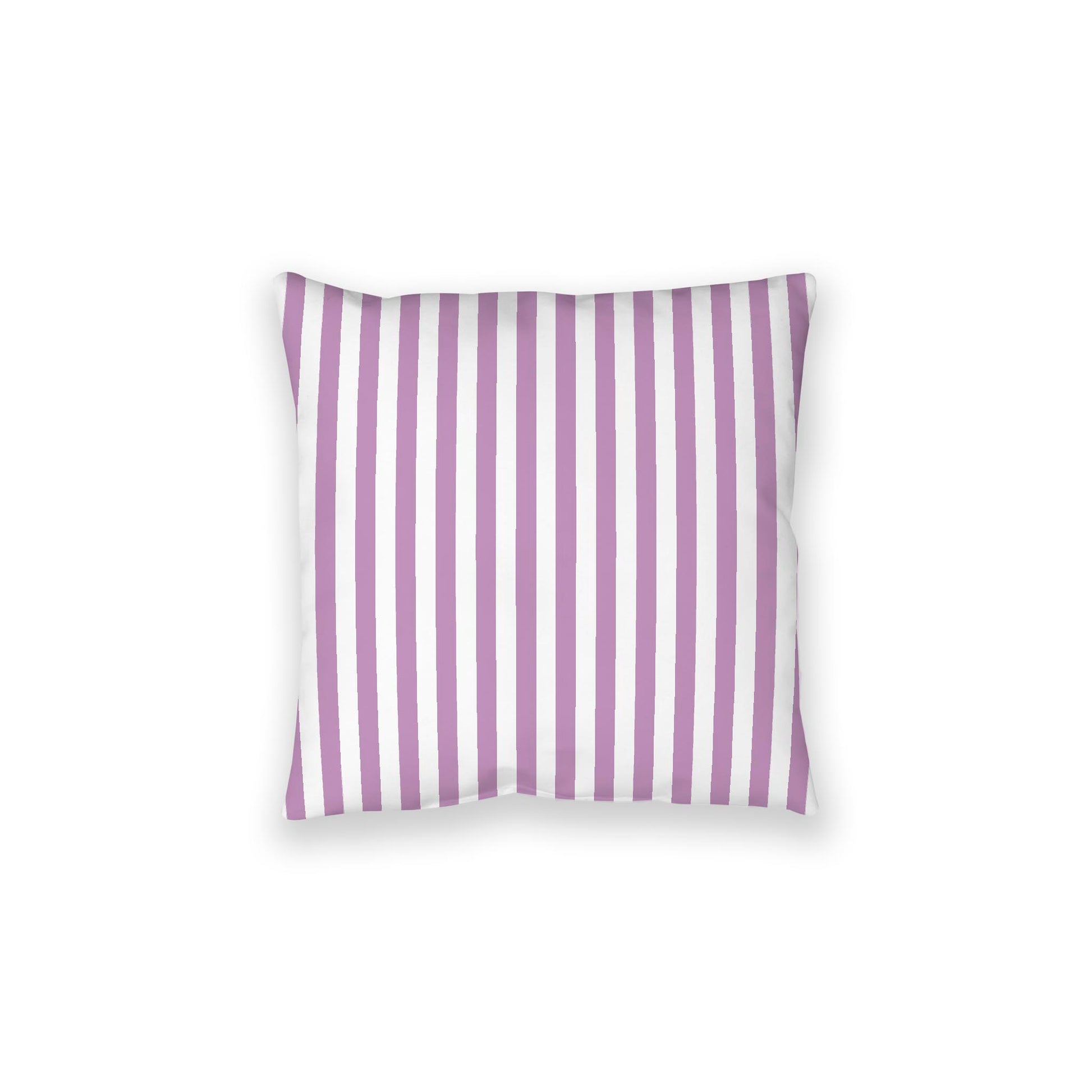 White Spun Polyester Floor Pillow, Bold Mauve Bars on Top, White Bottom, 28 x 28 inches