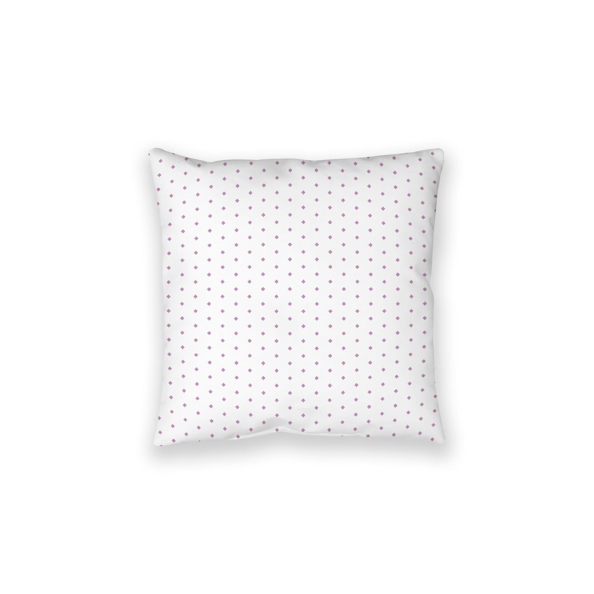 White Spun Polyester Floor Pillow, Mauve Diamonds on Top, White Bottom, 40 x 40 inches