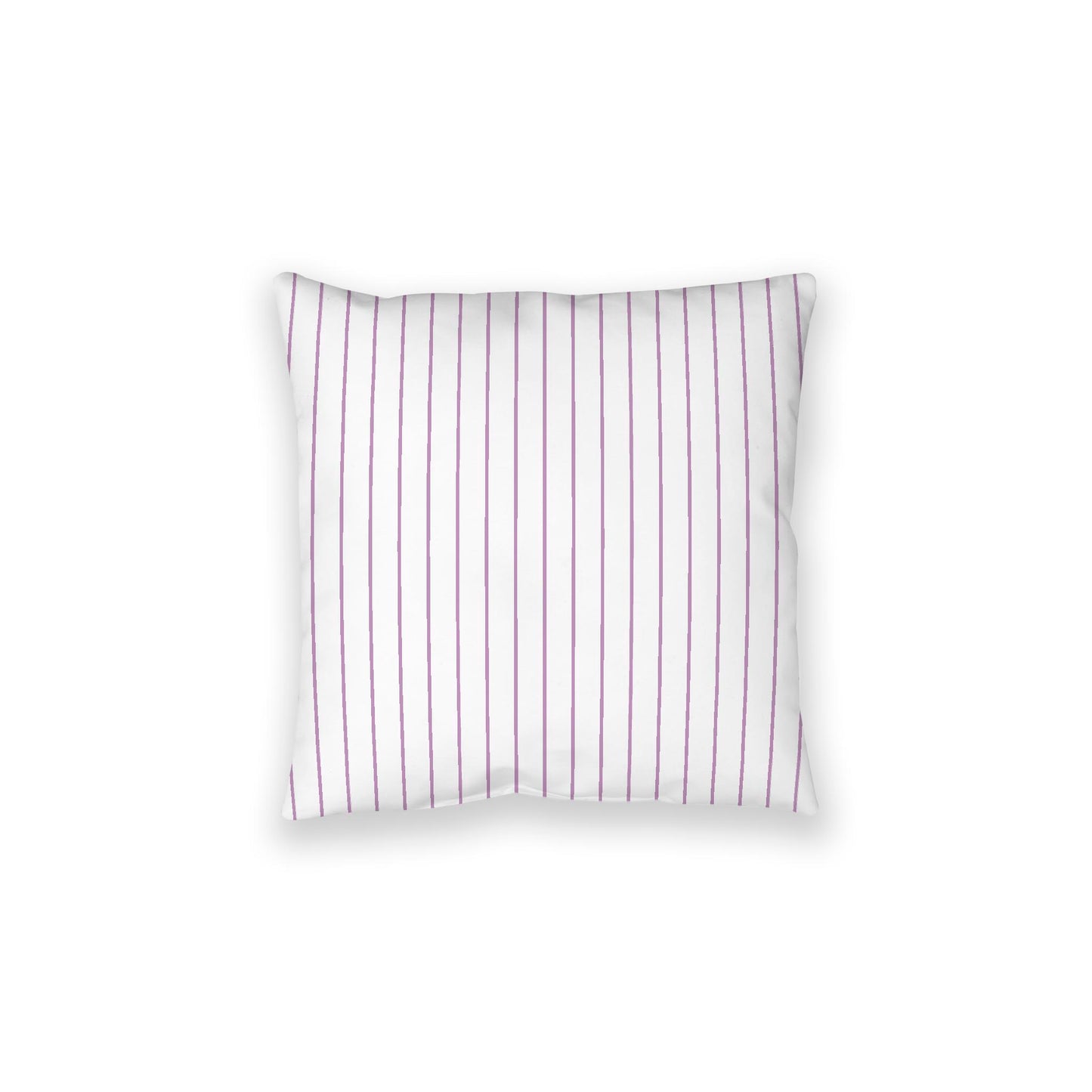White Spun Polyester Floor Pillow, Mauve Stripes on Top, White Bottom, 28 x 28 inches