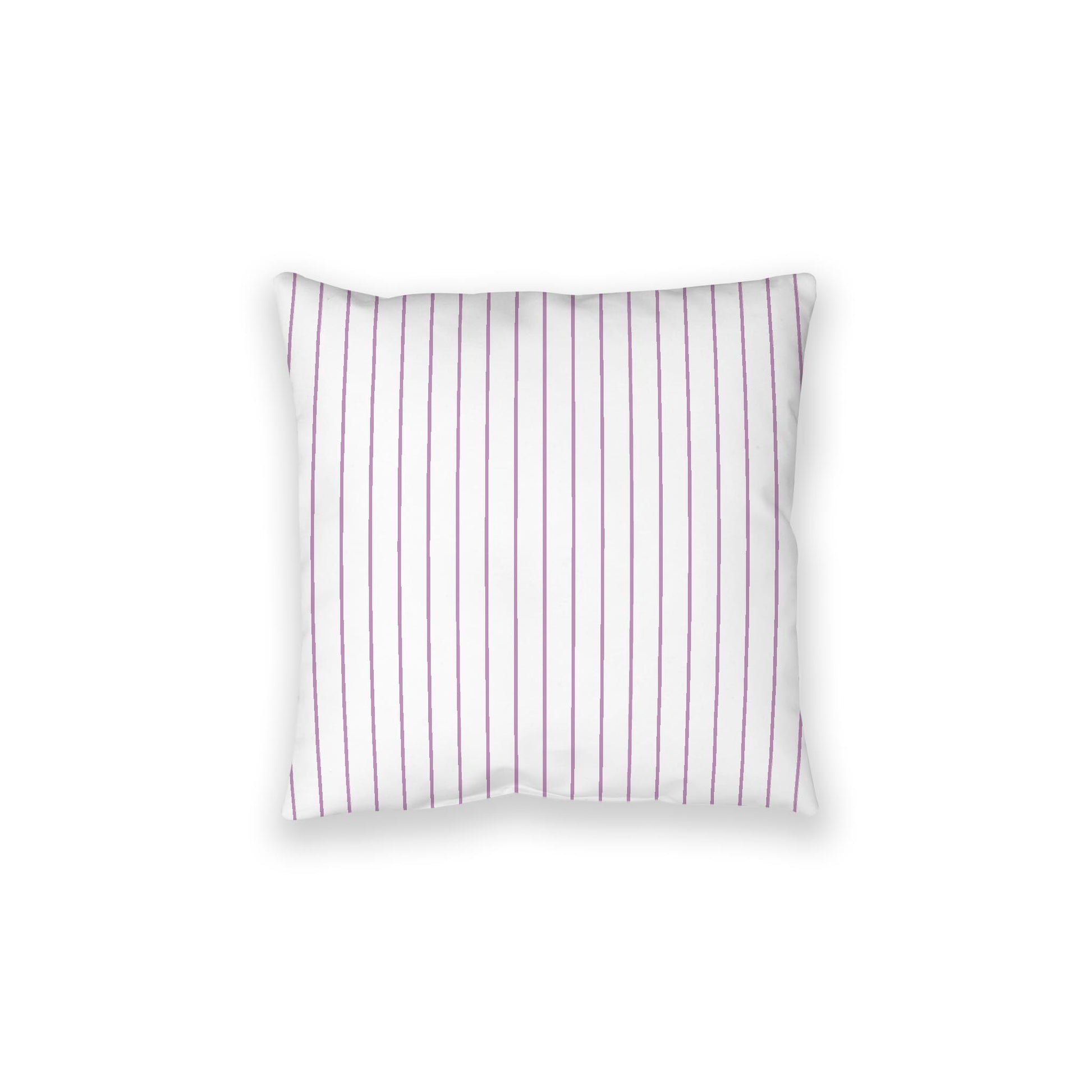 White Spun Polyester Floor Pillow, Mauve Stripes on Top, White Bottom, 28 x 28 inches
