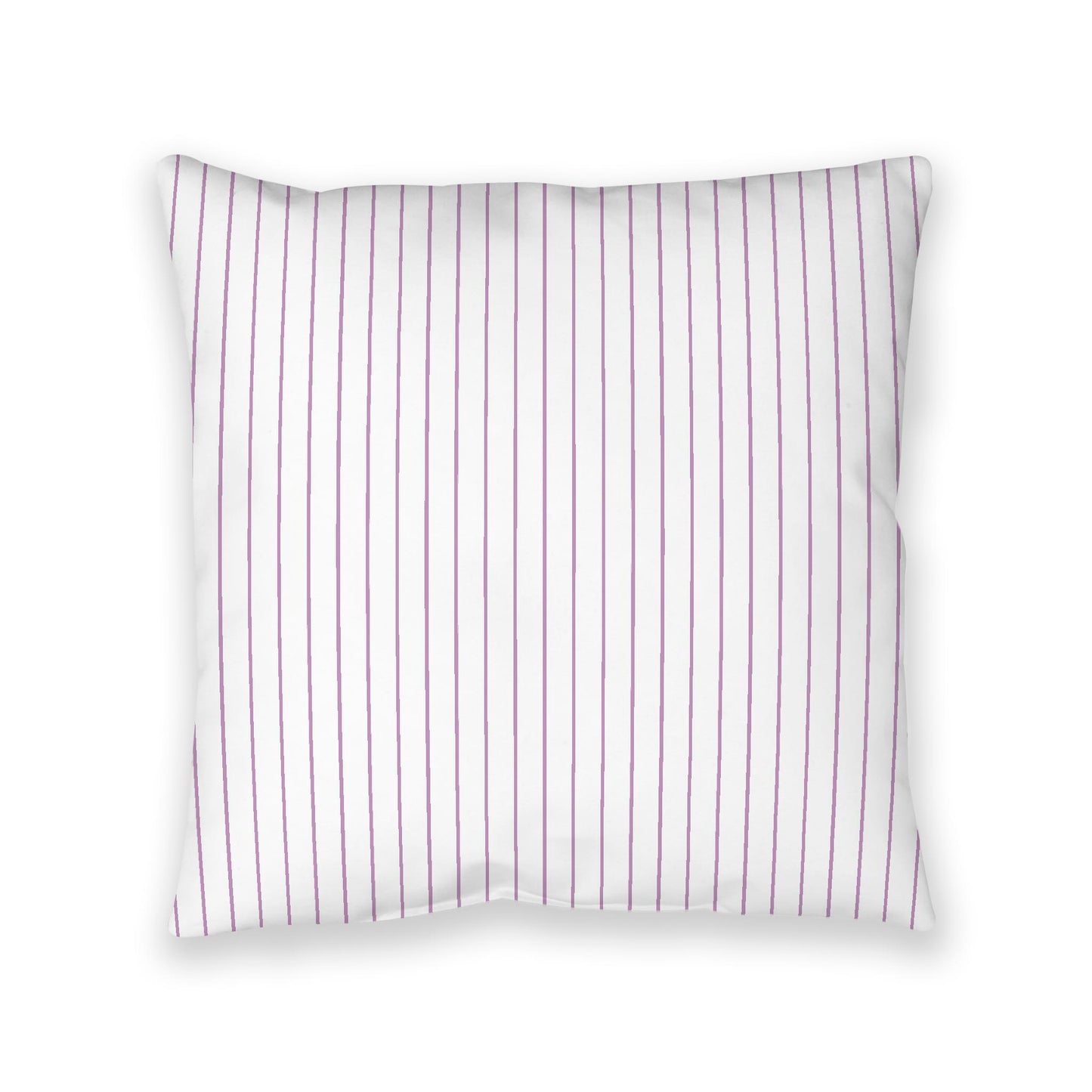 White Spun Polyester Floor Pillow, Mauve Stripes on Top, White Bottom, 40 x 40 inches