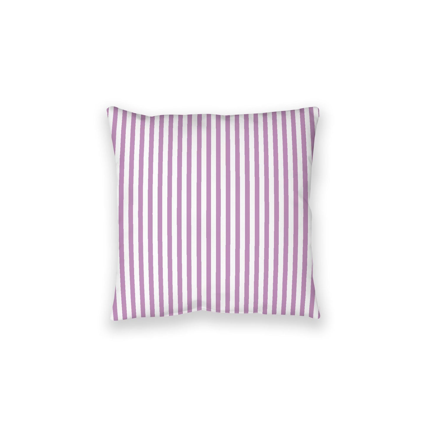 White Spun Polyester Floor Pillow, Thin Mauve Bars on Top, White Bottom, 28 x 28 inches