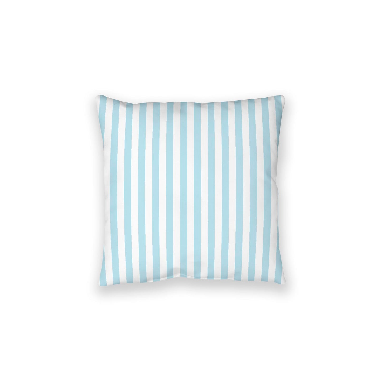 White Spun Polyester Floor Pillow, Bold Blue Bars on Top, White Bottom, 28 x 28 inches