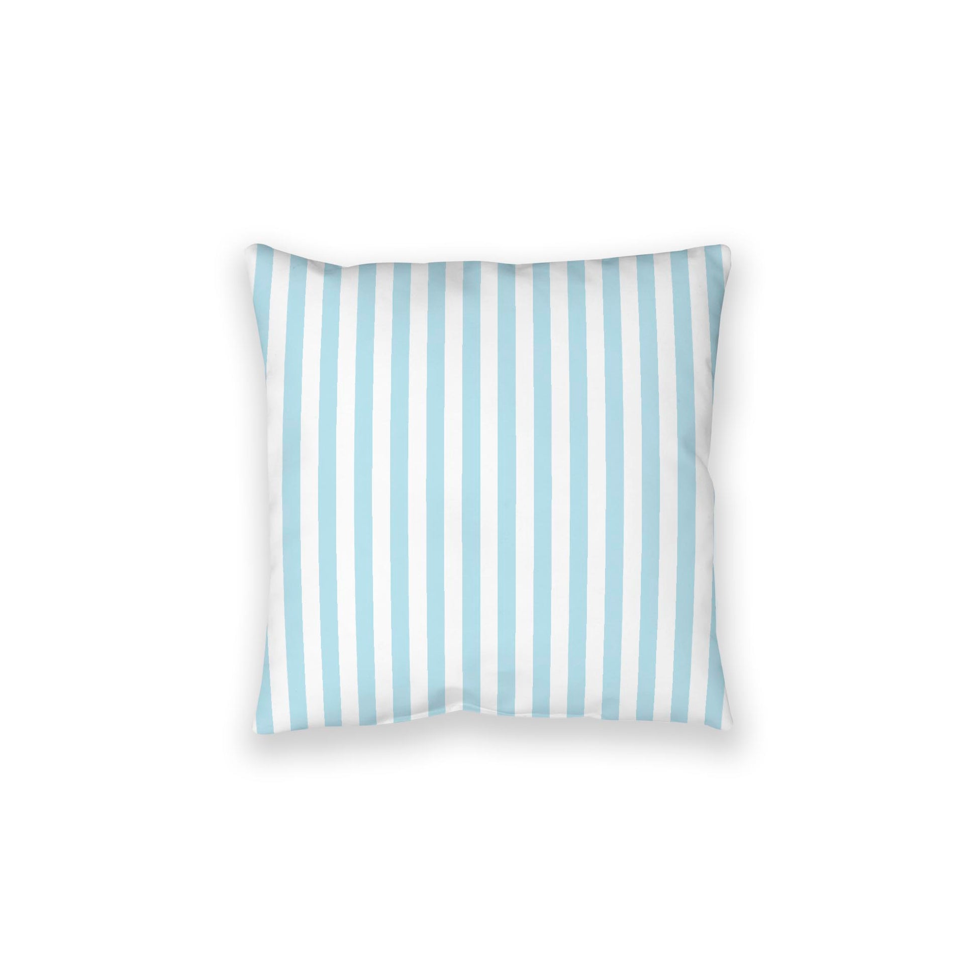 White Spun Polyester Floor Pillow, Bold Blue Bars on Top, White Bottom, 28 x 28 inches