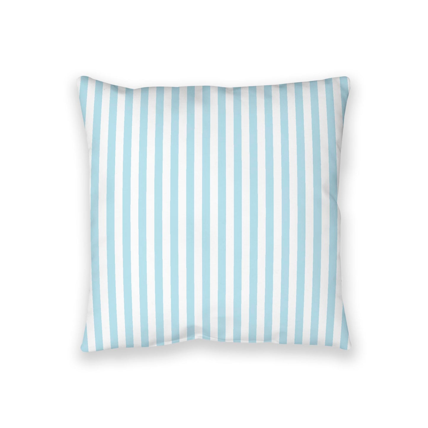 White Spun Polyester Floor Pillow, Bold Blue Bars on Top, White Bottom, 36 x 36 inches