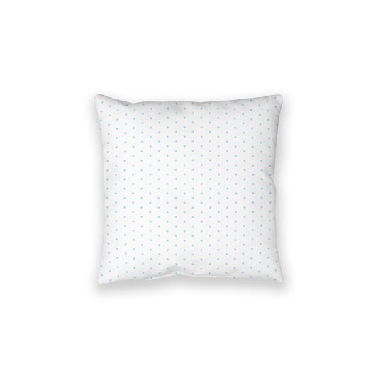 White Spun Polyester Floor Pillow, Blue Diamonds on Top, White Bottom, 40 x 40 inches
