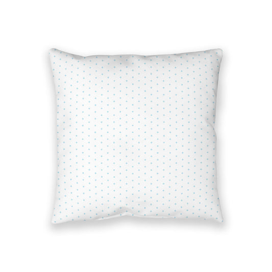 White Spun Polyester Floor Pillow, Blue Diamonds on Top, White Bottom, 28 x 28 inches