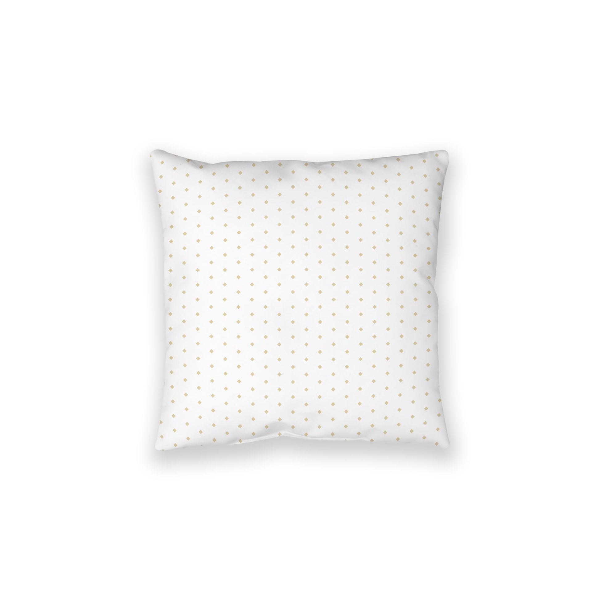White Spun Polyester Floor Pillow, Desert Sand Diamonds on Top, White Bottom, 28 x 28 inches