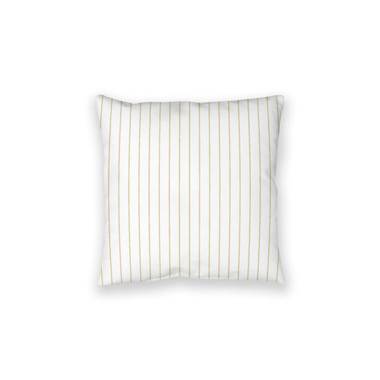 White Spun Polyester Floor Pillow, Desert Sand Stripes on Top, White Bottom, 28 x 28 inches