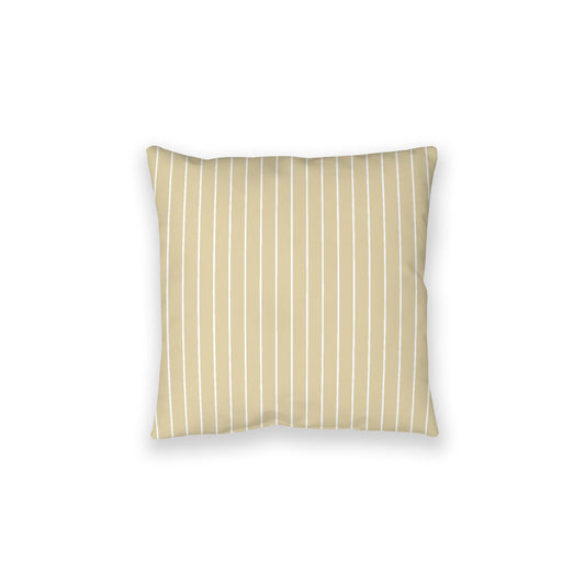 Desert Sand Spun Polyester Floor Pillow, White Stripes on Top, Desert Sand Bottom, 28 x 28 inches