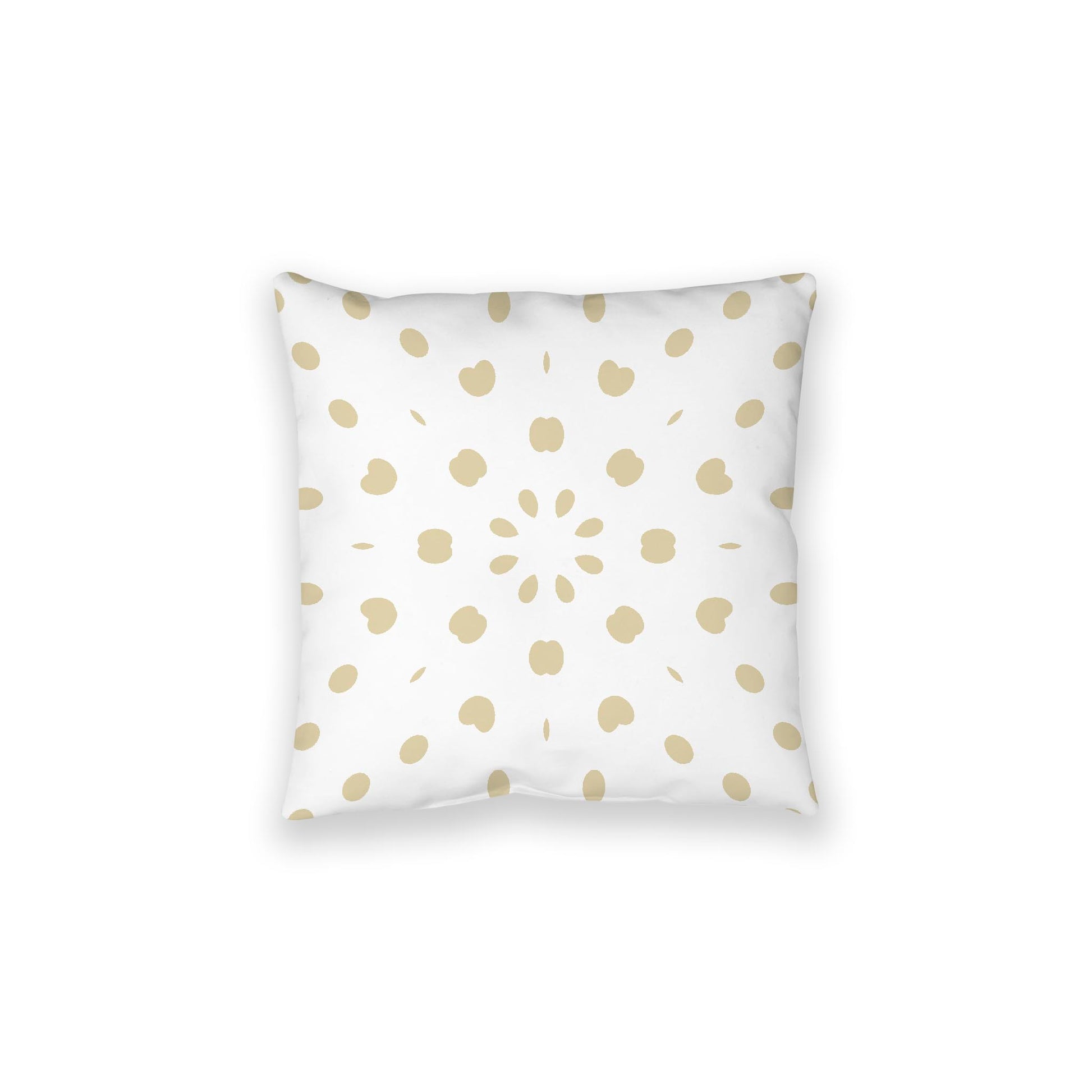 White Spun Polyester Floor Pillow, Desert Sand Burst on Top, White Bottom, 28 x 28 inches